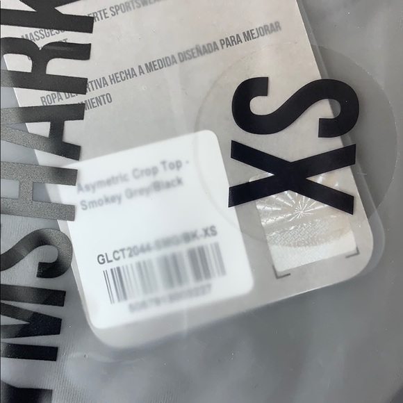 Gymshark asymmetric crop top smokey grey black XS - Picture 7 of 8